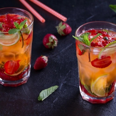 Illustration du cocktail: Mojito royal fraise