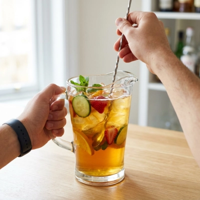 Remuer à l’aide d’une cuillère à cocktail