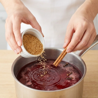 Illustration de l'étape 4 de la recette du Vin chaud aux épices