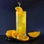 Verre long rempli de cocktail jaune vif garni d'une tranche d'orange, entouré de tranches d'orange fraîche.